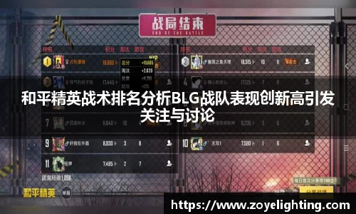 pg模拟器和平精英战术排名分析BLG战队表现创新高引发关注与讨论